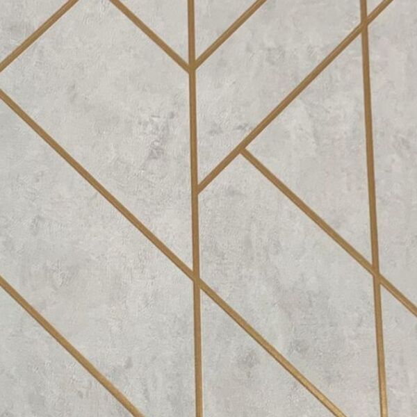 Papel De Parede Santorini Geométrico Cinza Sn81