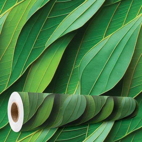 Papel De Parede Selva Ton De Verde 3d Efeito Ondulado 10m