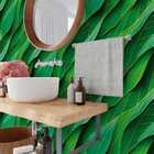 Papel De Parede Selva Ton De Verde 3d Efeito Ondulado 3m