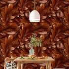 Papel De Parede Selvagem Folhas Marrom Amazônia 6m