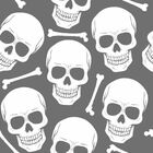 Papel De Parede Skull Gray - 0 50 X 2 50 Metros