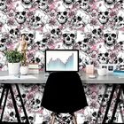 Papel De Parede Skull With Pink Cherry - 0 50 X 3 00 Metros
