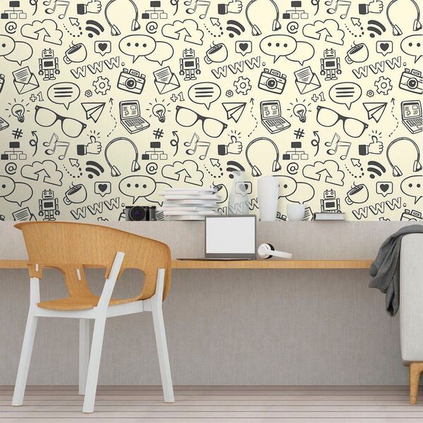 Papel De Parede Social Media Clean - 0 50 X 3 00 Metros