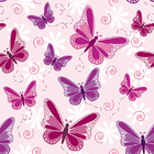 Papel De Parede Teen Com Borboletas Roxas E Rosas 3,50m