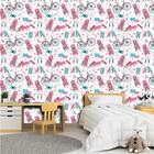 Papel De Parede Teen Girl Blue And Pink Tamanho:2,70x0,60