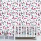 Papel De Parede Teen Girl Blue And Pink Tamanho:2,70x0,60