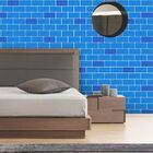 Papel De Parede Tijolo Curved Azul - 0 50 X 2 50 Metros