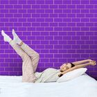 Papel De Parede Tijolo Stoned Roxo - 0 50 X 3 00 Metros