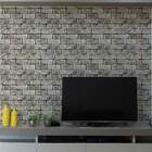 Papel De Parede Tijolos De Pedra Cinza-60x300cm