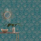 Papel de Parede TNT Escape Pavão Azul 0,53x10m