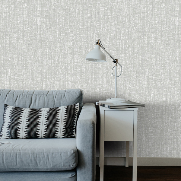 Papel De Parede Tnt Importado Lavável Linho Prata Sy31093 - 0