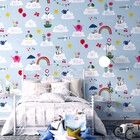 Papel De Parede Tnt Infantil Importado Lavavel  Hello Azul Ap