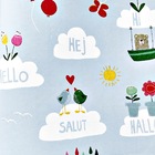 Papel De Parede Tnt Infantil Importado Lavavel  Hello Azul Ap