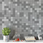 Papel De Parede Tons De Cinza Azulejo Lavável Pastilhas