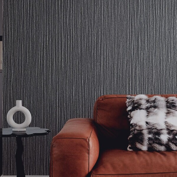 Papel De Parede Tramas - Textura Listrada Cinza Escuro Tr-4046