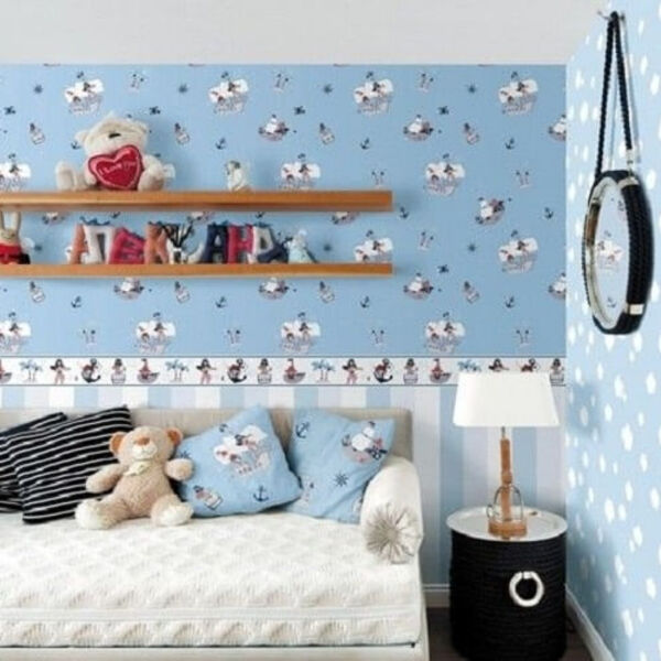 Papel De Parede Treboli Azul Nuvens 5871 - Rolo: 10m X 0,53m