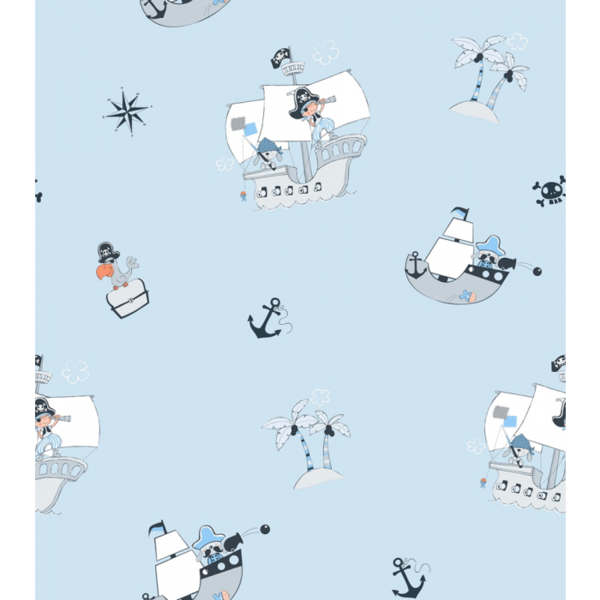 Papel De Parede Treboli Azul Piratas 5833 - Rolo: 10m X 0,53m