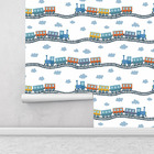 Papel De Parede Trem Infantil Para Sala E Quarto Rolo De 0 60