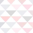 Papel De Parede Triângulos Tons De Rosa E Cinza-60x300cm