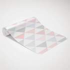 Papel De Parede Triângulos Tons De Rosa E Cinza-60x300cm