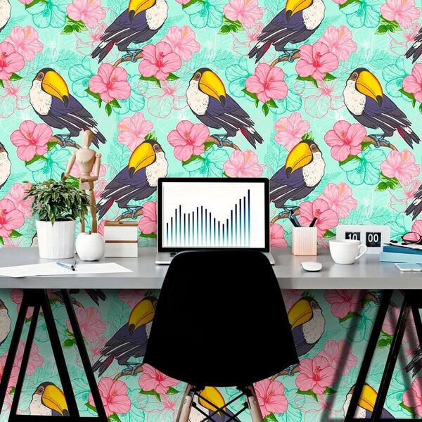 Papel De Parede Tucano Flowers - 0 50 X 3 00 Metros