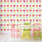 Papel De Parede Tulipas Joaninha - 0 50 X 3 00 Metros