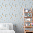 Papel De Parede Ursinho Infantil Lavavel Balões Azul Quarto M