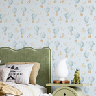 Papel De Parede Ursinho Infantil Lavavel Balões Azul Quarto M