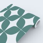 Papel De Parede Verde Estampado Geométrico Mosaico Sala 4m²