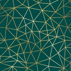 Papel De Parede Verde-mar Linhas Douradas Auto Colante 18m