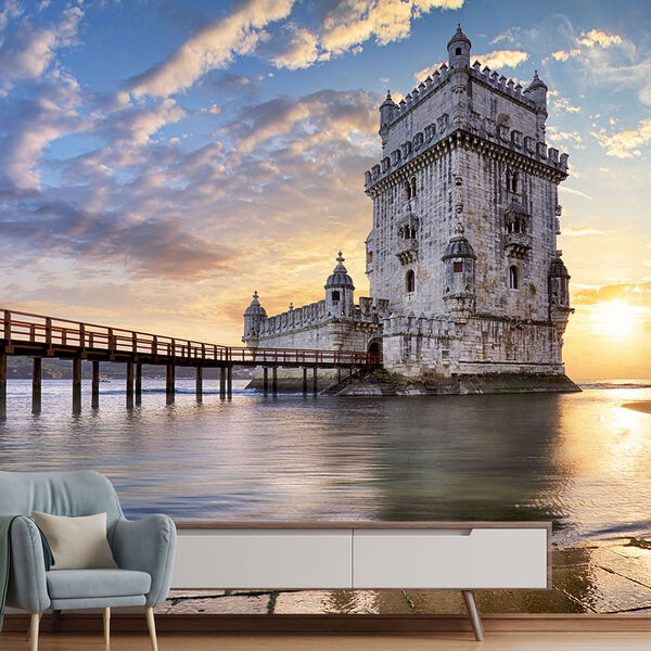 Papel De Parede Viagem Portugal Belém Sala Adesivo - 365pcm