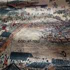 Papel De Parede Vilarejo Oriental- Italiano- Dourado  Verde