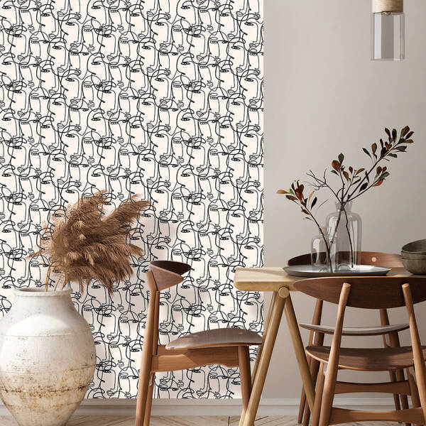 Papel De Parede Vinil Autocolante Elegance Faces