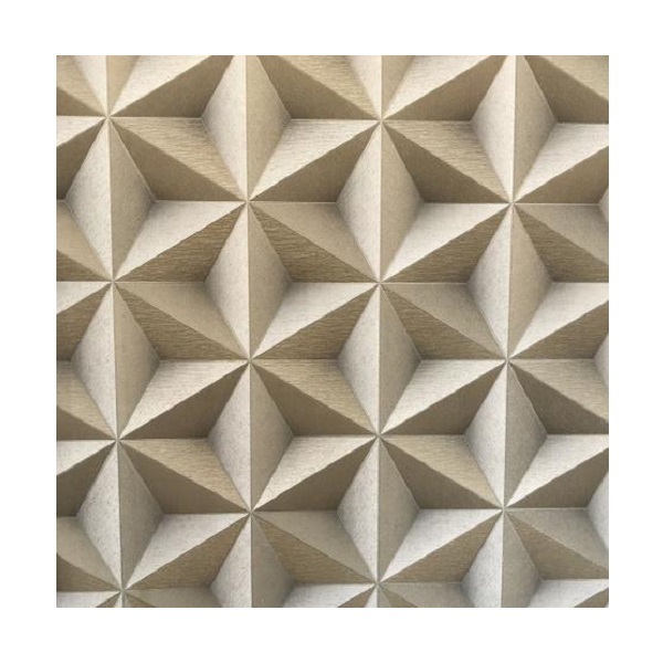 Papel De Parede Vinílico 3d Dourado/bege (formato Estrela)