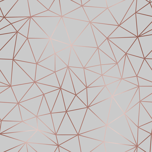 Papel De Parede Vinilico Cinza Fios Rosé Geométrico Sala 6m