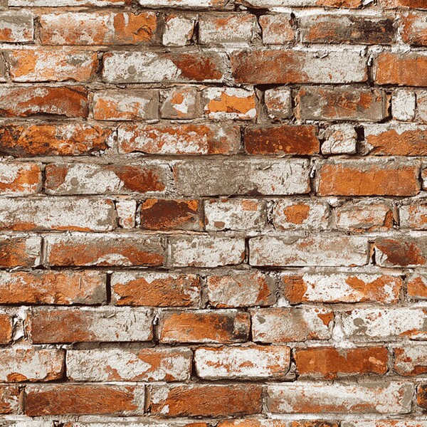 Papel de Parede Vinílico Essential Tijolinho Laranja 10x0,53m Wiler-K
