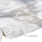 Papel de Parede Vinílico Flores Cinza e Dourado 53cmx10m