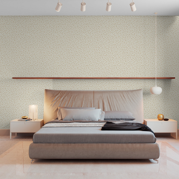 Papel de Parede Vinílico Folhas Cinza 0,53x9,50m