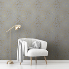 Papel De Parede Vinilico Formas Geomnétricas Cinza Gold 6m