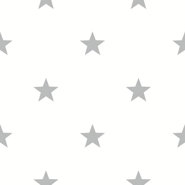 Papel De Parede Vinílico Friends E Coffee Estrelas Cinza L01