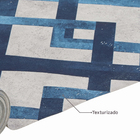 Papel de Parede Vinílico Geométrico Cruz Azul Cinza 52cmx9,5m