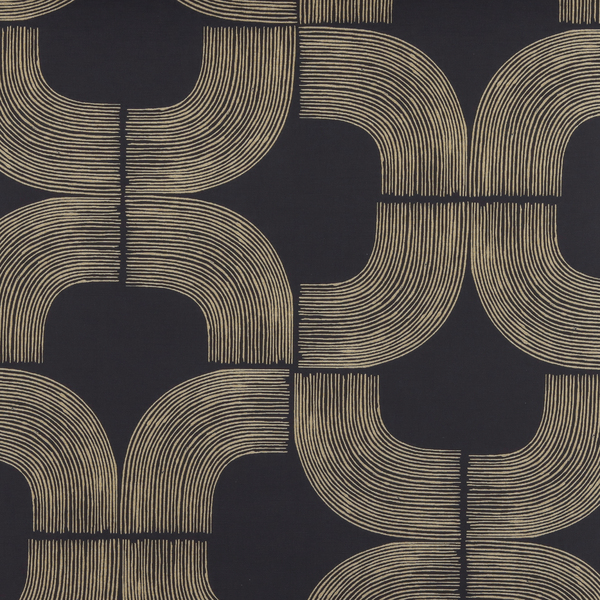 Papel de Parede Vinílico Grace Preto e Dourado 0,53x10,05m Inspire