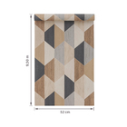 Papel de Parede Vinílico Gráfico Vintage Marrom e Bege 52cmx9,5m