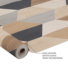 Papel de Parede Vinílico Gráfico Vintage Marrom e Bege 52cmx9,5m