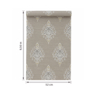 Papel de Parede Vinílico Ikat Boheme Marrom e Bege 52cmx9,5m