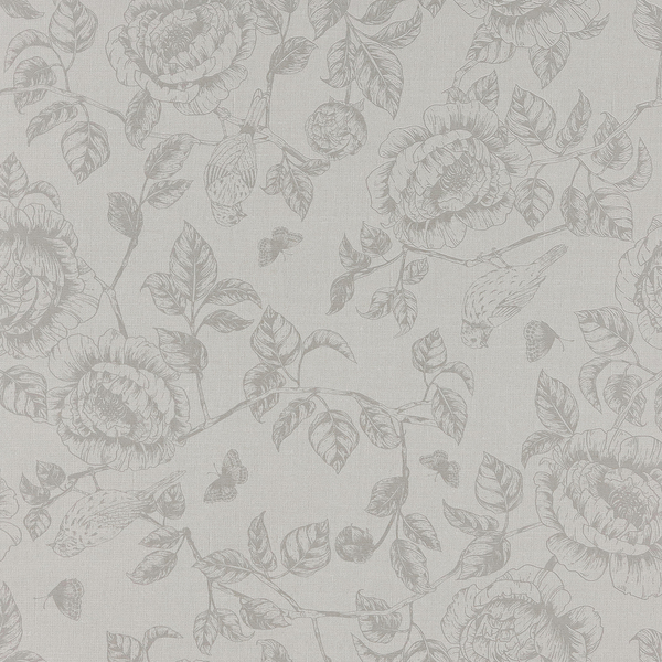 Papel de Parede Vinílico Jardim Delicado Bege 52cmx9,5m