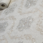 Papel De Parede Vinilico Lavavel Arabescos Branco Prata 10m