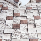 Papel De Parede Vinilico Lavavel Pedras Quadriculadas 3d 10m