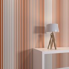 Papel de Parede Vinílico Listras Laranja e Cinza 2,90x1,0m Muse