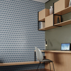 Papel de Parede Vinílico Losang Azul e Cinza 0,53x9,50m